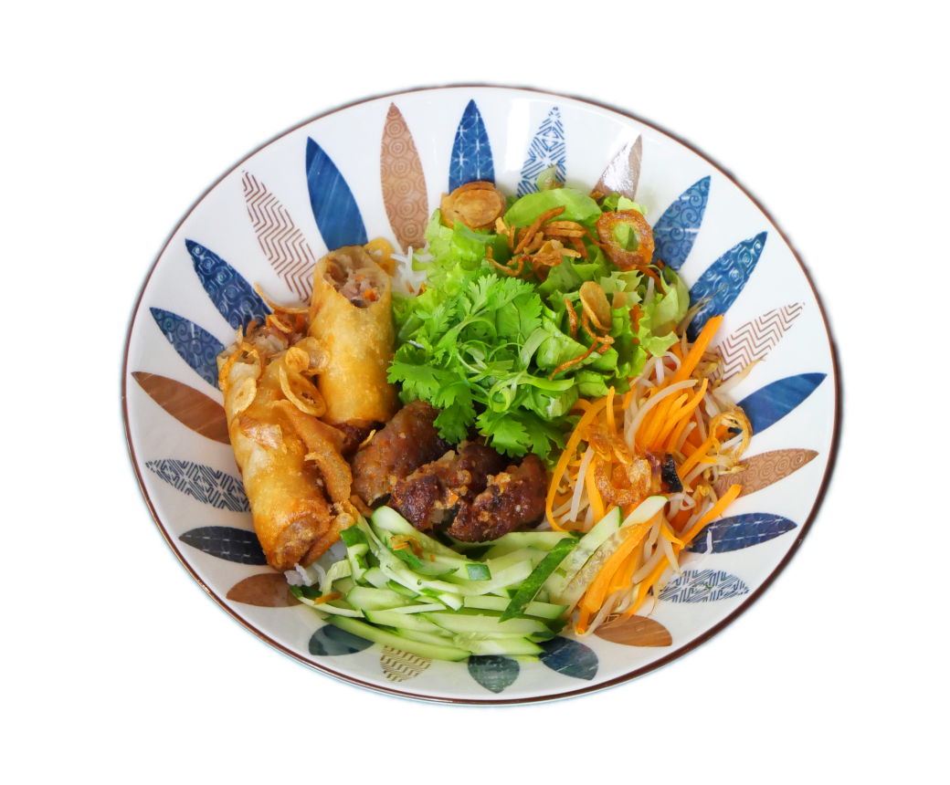 Bún thịt chiên chả giò