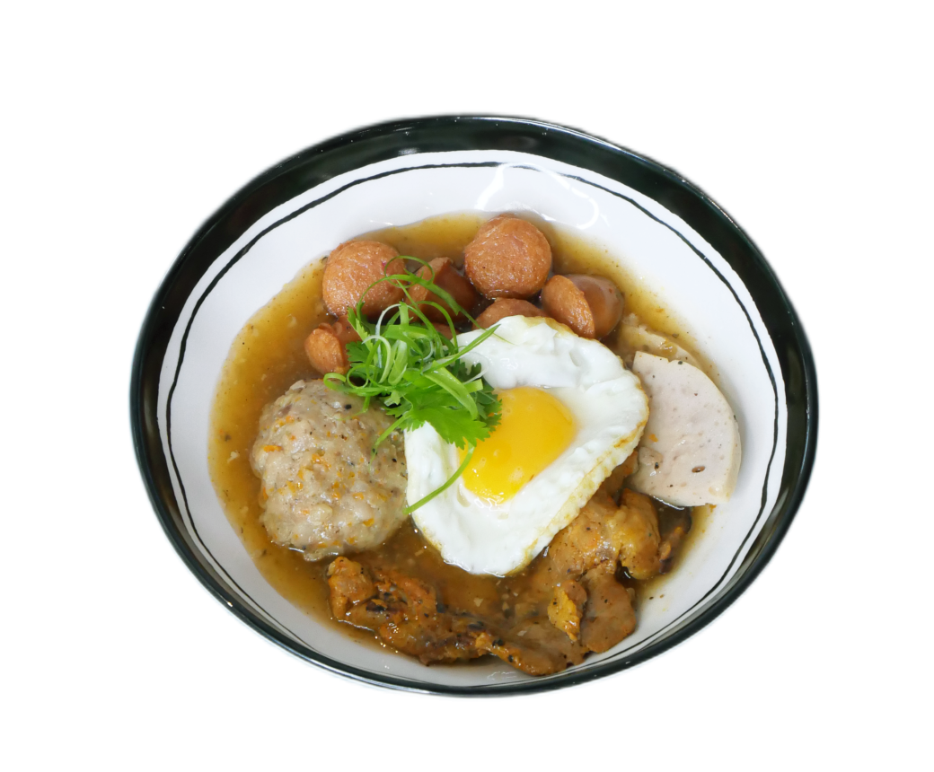 Bánh mì chấm (Sườn ram, ốp la, chả , xúc xích)