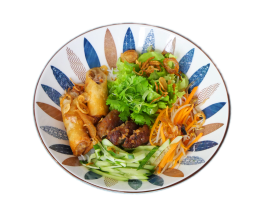 Bún thịt chiên chả giò