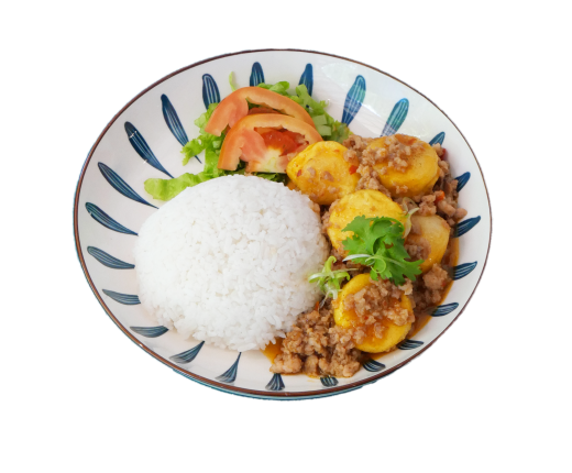 Đậu hủ trứng hầm thịt bằm sốt tứ xuyên